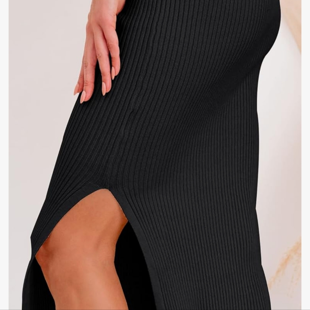 Women's Ribbed Stretch-fit Pencil Skirt - Picture 2 of 4